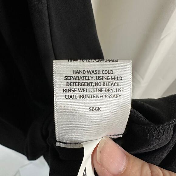 Eileen Fisher Black Stretch Silk Elbow Sleeve Tunic Dress L Minimalist Capsule - Picture 6 of 8